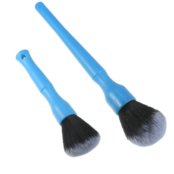 2pcs Car Detailing Brushes Set Care Synthetic Bristles PBT Detail Brush for Cleaning Wheels Engine Blue 155mm 230mm