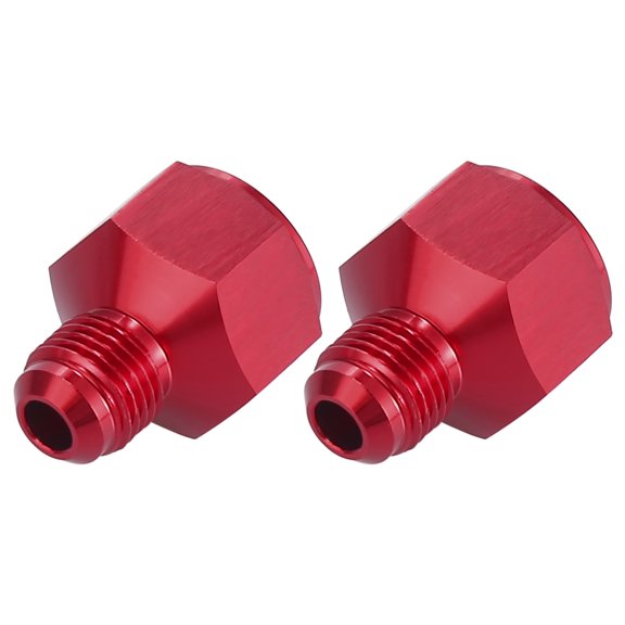 2pcs Car Female AN10 to Male AN6 Flare Hose Reducer Fuel Line Fitting Adapter Fuel Oil Cooler Bulkhead Adapter Red