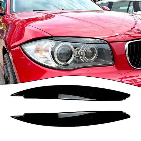 2pcs Car Headlight Eye Lid Covers Black Plastic Eyebrows For BMW- 1 Series E87/E88/E81/E82 Eyelids Brows 2008-2013 Car Accessory
