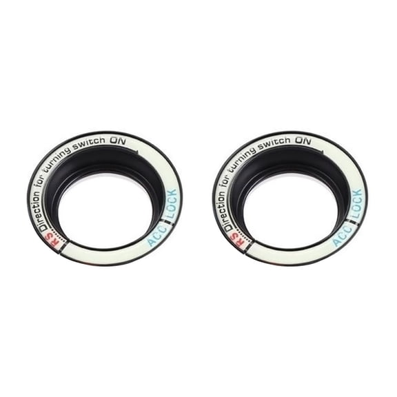 2pcs Car Key Hole Sticker Luminous Glow Ignition Cover Ring Decal for Focus (Black)