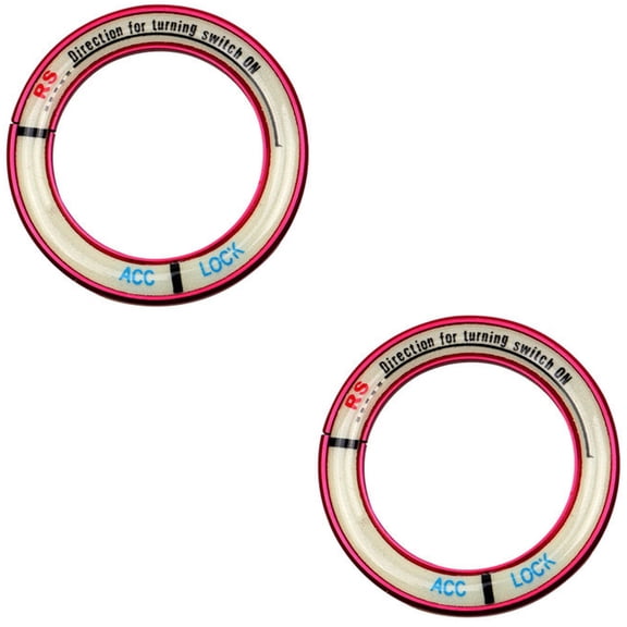 2 PCS Car Key Hole Cover Luminous Ring Decal Switch Socket Sticker Red