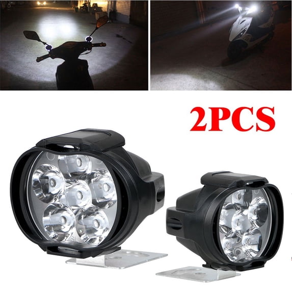 2pcs Car Motorcycle Headlight Spot Fog Lights 6 LED Waterproof Work Lamp 12V ATV