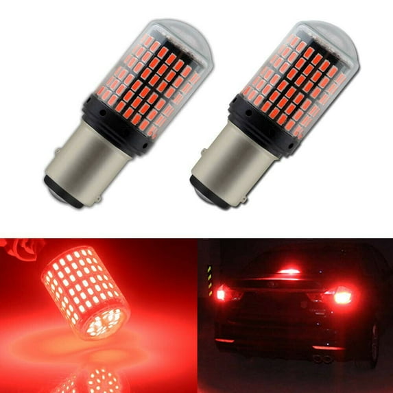 2pcs Car P21W BAY15D 1157 LED Canbus Light 3014 144SMD Error Bulb Red Lamp