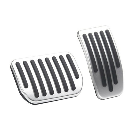2pcs Car Pedal Aluminum Alloy Non-Slip Gas Pedal Brake Pedal Replacement Parts Compatible for M-o-d-e-l Y/3 19-22 Silver