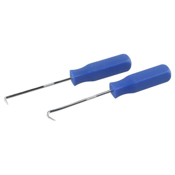 2pcs Car Pick and Hook Tool Set for Oil Seal Gasket Ring Puller, Hardened Steel Shaft with Grip Handle, 45/90 Degree Angled Hooks for Removing Fuses and Washers, Universal Auto Repair Hand Tools