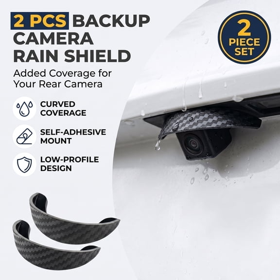2pcs Car Rear View Camera Anti-Rain Cover Backup Camera Rain Shield Rearview Camera Rain Guard Waterproof Curved PVC Camera Hood Adhesive Cover