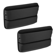 2pcs Car Seat Gap Filler Multi-function Car Organizer Console Side Pocket Storage Box Black