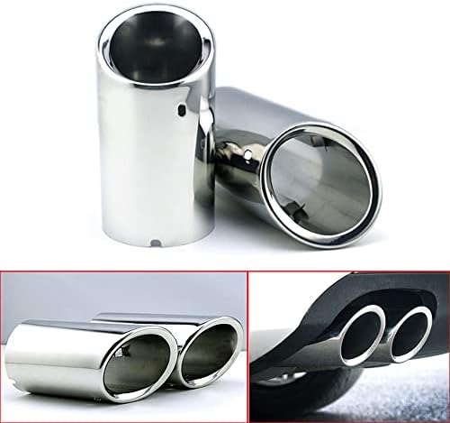 2pcs Stainless Steel Exhaust Tail Pipe Tips For Audi A5 (2012-2024) – Silver Mirror Finish, Easy Install