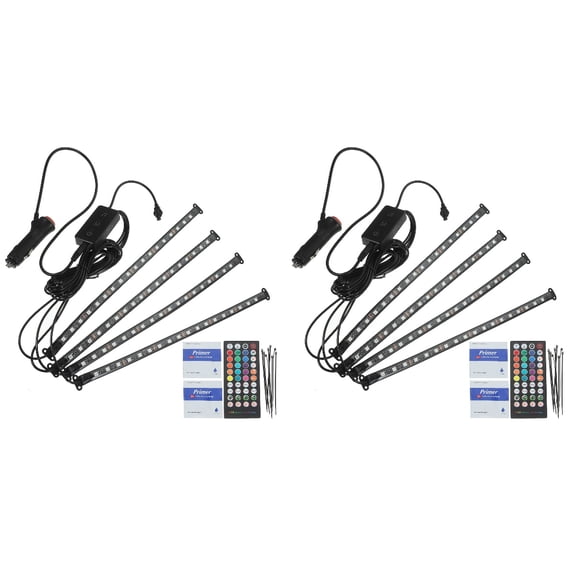 IMIKEYA Car Interior LED Lights Multiple Control Options Rich Colors Black Plastic