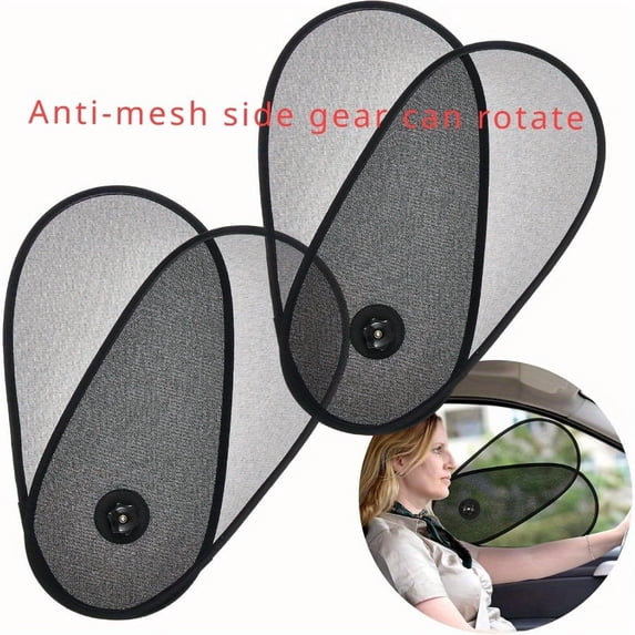 2pcs Car Sunshade: Adjustable, Rotatable And Windshield Side Protection Privacy Sunscreen Summer Item Heat Insulation UV Protection - PVC Material