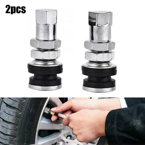 2pcs Car TR161 Bolt In Tyre Valve Tire Metal Tubeless Clamp In Wheel Rim Rubber