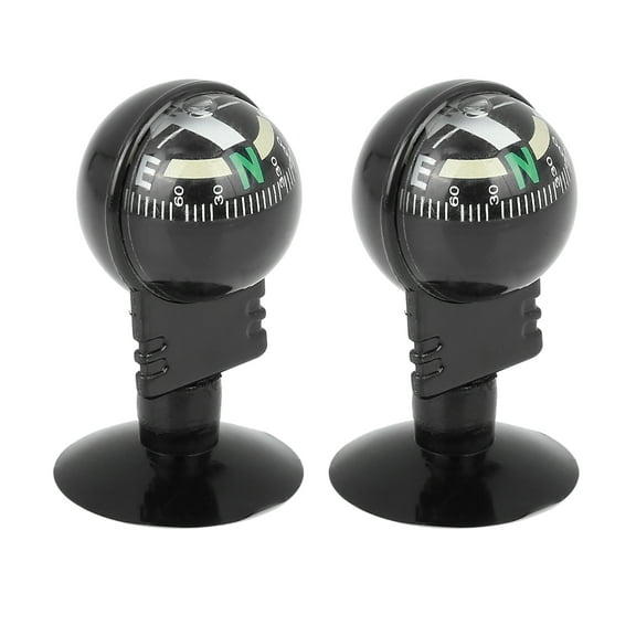 2pcs Car Vehicle Compass Ball Sucker Dashboard Mount Navigation Black