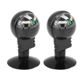 2pcs Car Vehicle Compass Ball Sucker Dashboard Mount Navigation Black