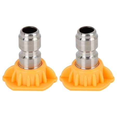 Unique Bargains 2pcs Car Washing 15 Degrees Pressure Washer Spray Nozzle Tip Jet 0.05'' Quick Connector Nozzle Yellow
