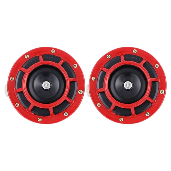 YOSADIER 2Pcs Red Air Horn for Cars and Motorcycles Clear Loud Sound Easy Setup