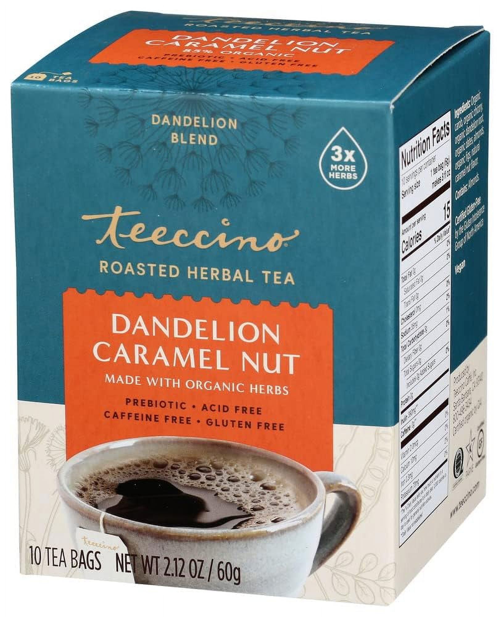 2pcs Caramel Nut Tea Caffeine , Roasted Tea with Prebiotics, 3x More