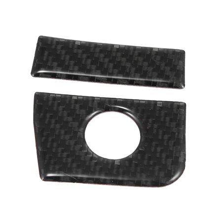 2pcs Carbon Fiber Car Armrest Storage Box Cover Interior Accessories for Ford for Mustang 2015-2020 Black