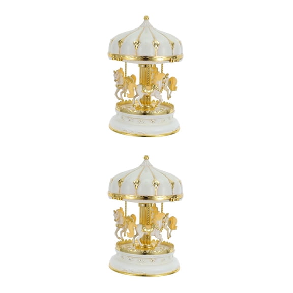 PartyKindom Rotating Music Box Beige Romantic Desktop Adornment for Valentine's Day