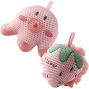 2pcs Cartoon Bath Ball Body Puff Scrubs for Woman Household Cleaning Brushes Loofah Exfoliating Body Scrubber Shower Pouf Bath Sponge Swirl Shower Sponges Funny Shower Loofah Child
