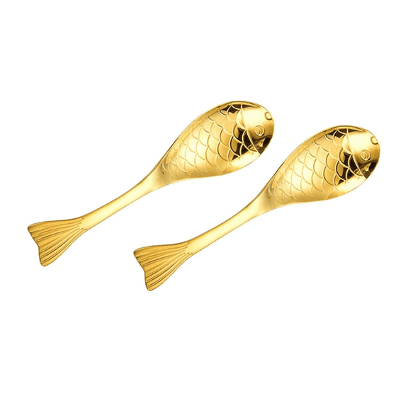 2pcs Cartoon Fish Spoon Cutlery Mini Stirring Spoons Coffee Kitchen