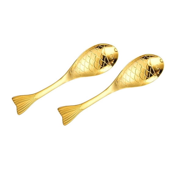2pcs Cartoon Fish Spoon Cutlery Mini Stirring Spoons Coffee Stirring Spoon Mini Coffee y14307