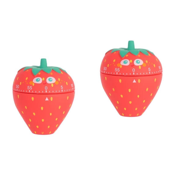 2pcs Cartoon Kitchen Timer Kitchen Cooking Timer Strawberry Shape Timer Baking Time Reminder