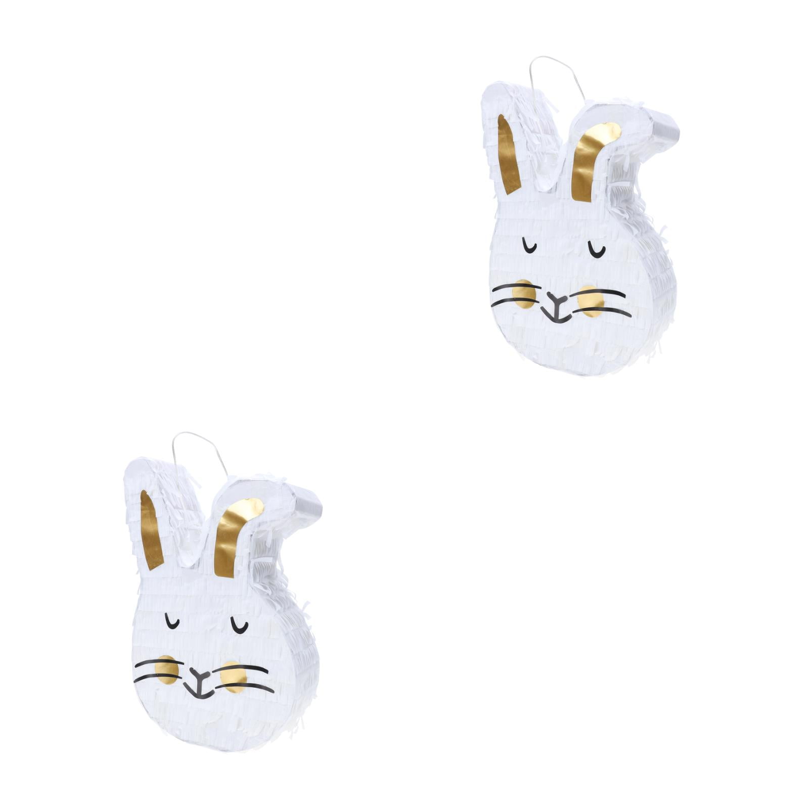 2pcs Cartoon Paper Pinata Rabbit Pendant Easter Festival Decoration Hanging Ornament
