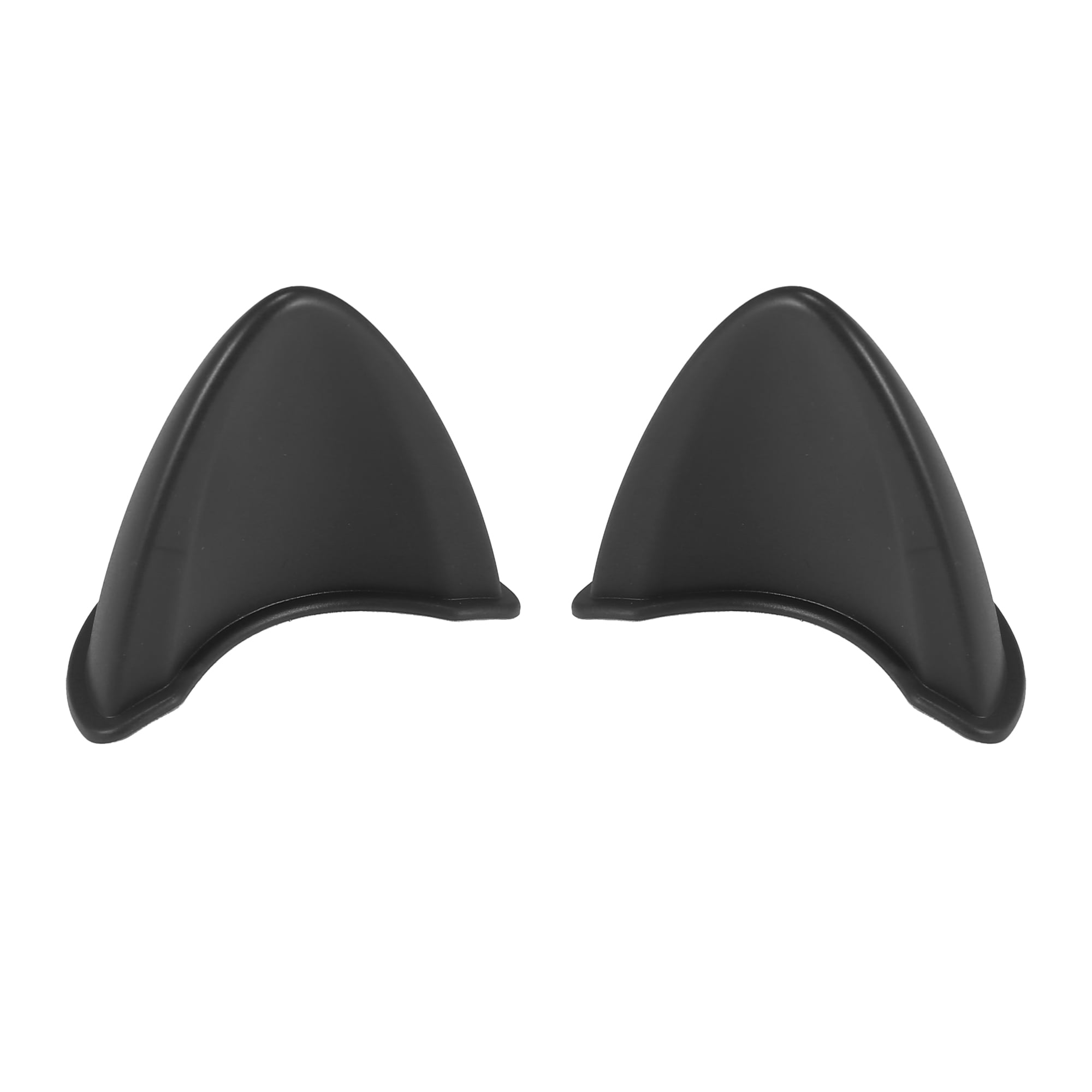 2pcs Cat Ears Style Attachments Helmet Decoration Accessories Self Adhesive for Motorcycle Bicycle Scooter Black TPU