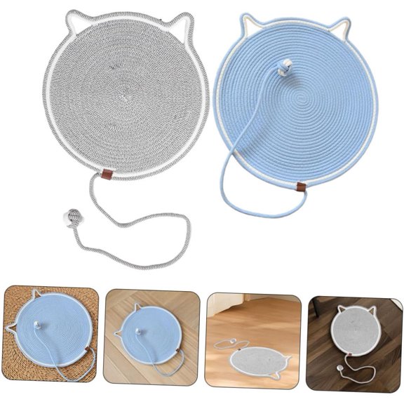 2pcs Cat Scratch Pad Non-Slip Sturdy Claw Board for Sofa and Indoor Cats, Blue and Gray Small Floor Scratching Mat Protector for Kitten Claw Grinding