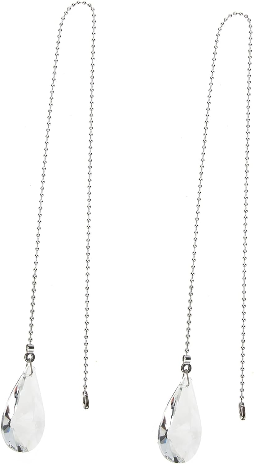 2pcs Ceiling Fan Light Chain Ceiling Fan Pull Switch Chandelier Crystals Decora Switch Glass