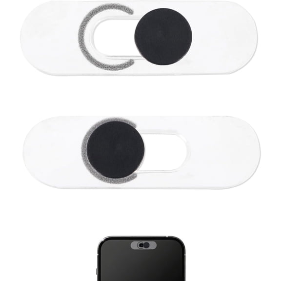2pcs Cell Phone Front Camera Cover for Android Pixel Galaxy iPad | Centered Single Camera Slide Privacy Protection, Web Cam Protector for Computer Laptop Ultra-Thin Webcam Cover (Black)