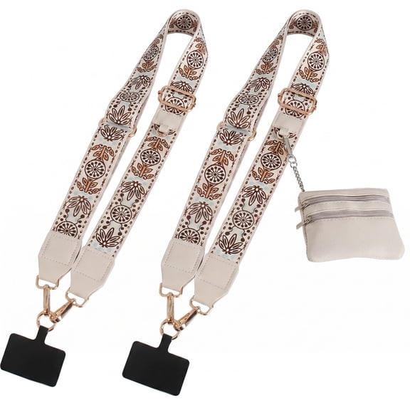 2pcs Cell Phone Lanyard Crossbody,Adjustable Cell Phone Strap with Wallet,Clip and Go Strap for Phone with Wallet Crossbody,adjustable (40~55 in)