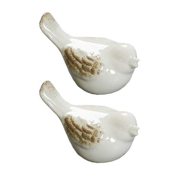 HOOWIFFY 2Pcs Ceramic Birds Figurines in White for Wedding Anniversary Decoration