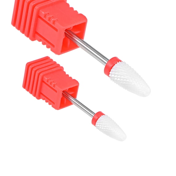 2pcs Ceramic Nail Drill Bits 3/32” (Fine Grit) Nails File Bit for Manicure Pedicure