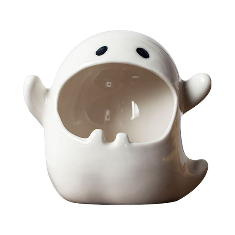 2pcs Ceramic Tealight Holder Ghost Candle Holder Halloween Ghost