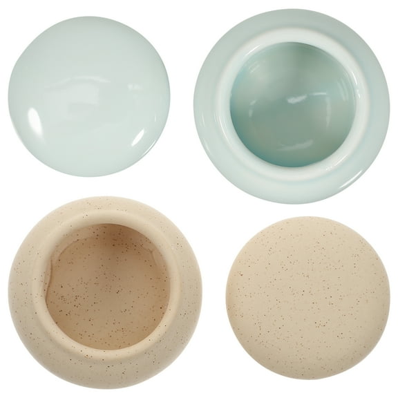Raindrops Ceramic Containers with Lid for Storage Use Assorted Color Durable and Handy 2pcs