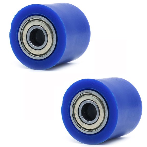 2pcs Chain Pulley Roller, 8mm Chain Roller Tensioner Pulley Wheel Guide For Motorcycle Dirt Bike Enduro (Blue)