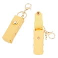 thumbnail image 1 of 2pcs Chapstick Keychain Holder 15.3cm PU Leather Lipstick Organizer Holder with Keychain Mini Lip Gloss Travel Storage Case Portable Snap-On Lip Balm Sleeves for Women Gift Yellow, 1 of 9