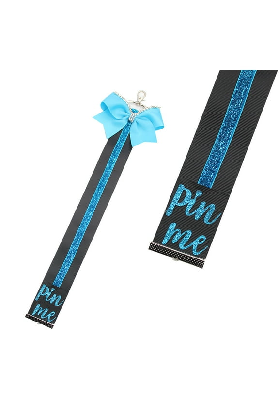 2pcs Cheer Bow Keychains: Glittery Pin Me Ribbon with Keychain - Cheer Bag Charms, Pendants for Girls & Cheerleading Fans - Backpack Accessories