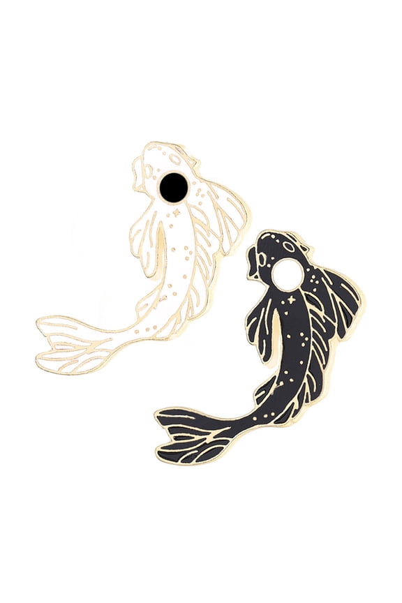 2pcs Chic Cartoon Fish Brooches Lovely Breastpin Pins for Jackets and Crafts Handmade Lapel Pin Fashionable Badge