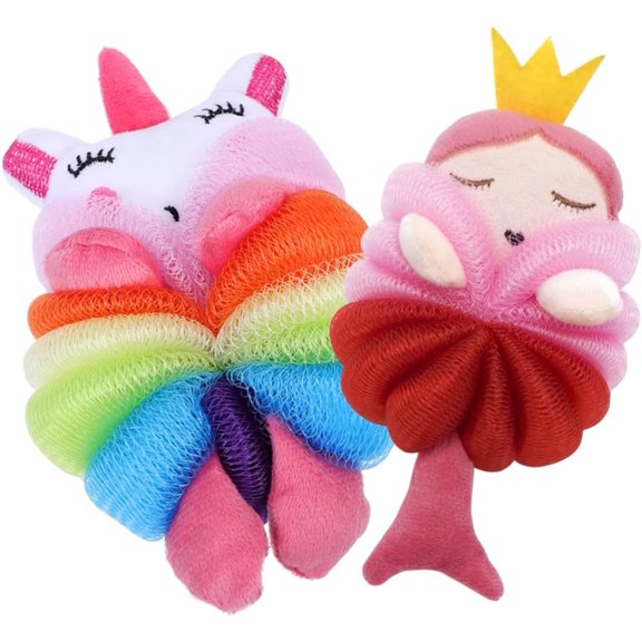 2pcs Children's Bath Ball Bath Scrubber for Body Bath Sponges for Shower Bath Sponge for Kids Shower Puff Exfoliating Towel Kids Loofah Household Bath Loofah Body Wash Sponge Tub