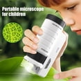 thumbnail image 1 of 2pcs Children's handheld microscope Optical HD portable microscope, microscope with LED light, biological education science experiment toy gift.(black), 1 of 4