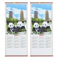 2pcs Chinese Zodiac Snake Hanging Calendars 2025 Wall Scroll Calendars Zodiac Wall Calendar 2025