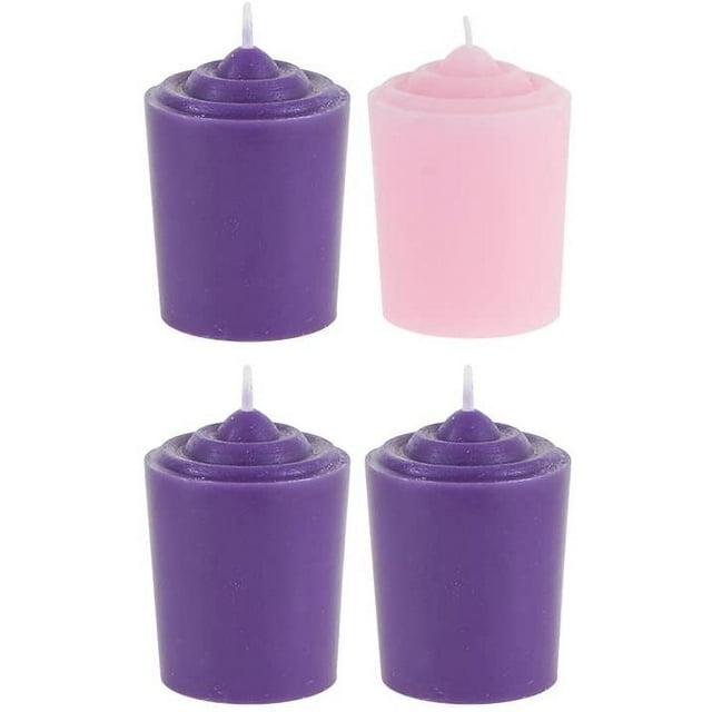 2pcs Christmas Advent Unscented 15 Hours Votive Candles Pack of 4