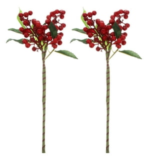 6pcs Berry Stems Artificial Eye-catching Festival Fake Holly Berry