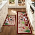 thumbnail image 1 of 2pcs Christmas Kitchen Rug Set (47.2x15.7in+23.6x15.7in) - Non-Slip, Oil-Resistant Floor Mats for Holiday Decor, Durable Material, Easy to Clean, Suitable for Kitchen, Entryway, D, 1 of 6