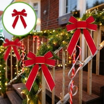 2pcs Christmas Lights Outdoor Fall Decor Velvet Ribbon Christmas Red Swallowtail Bow Decoration Wires Trims Flocking Bow Gifts