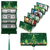 2pcs Christmas Money or Gift Card Holder with 10 Slots, Folding Christmas Money Holders, Surprise Moneys Gift Card Holder for Santa Cash Supplies, Xmas Party Favors for Cash, Checks, Cards