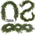 thumbnail image 1 of 2pcs Christmas Norfolk Garland – 9x2 Ft Artificial Faux Green Garlands for Table, Fireplace, Wall, and Home Decoration, 1 of 5