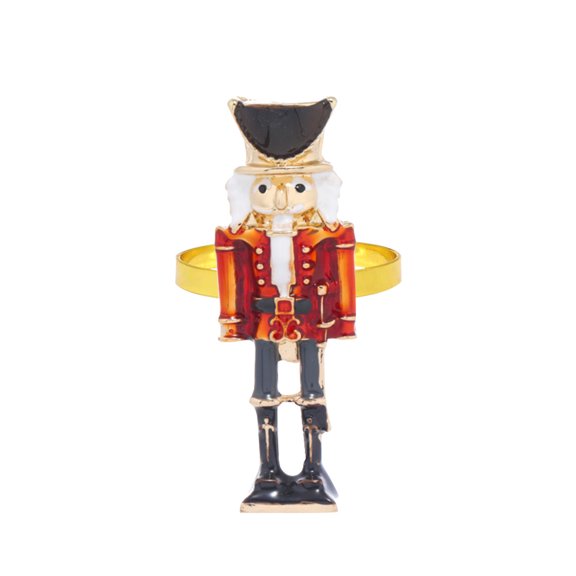 2pcs Christmas Nutcracker Napkin Rings Cute Napkin Holders Holiday Decorative Nutcracker Soldier Napkin Buckles Xmas Dinner Table
